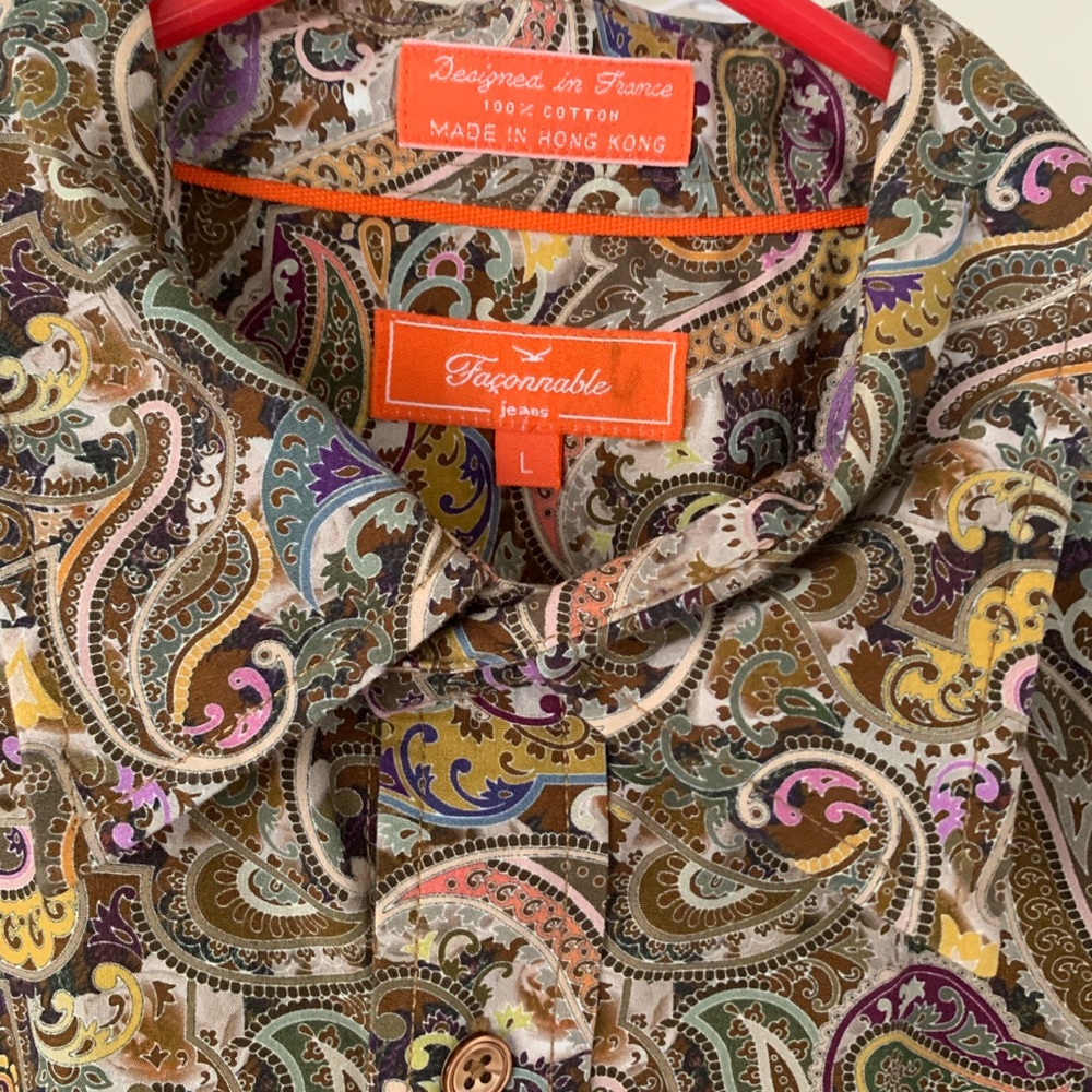 Men’s Façonnable designer shirt hippie burning man